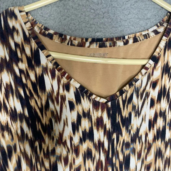 Catherines womens abstract animal print stretch casual tshirt soft 3X - Picture 6 of 10